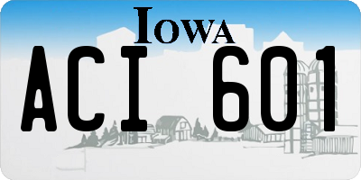 IA license plate ACI601