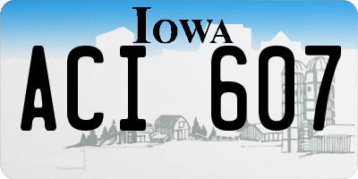IA license plate ACI607