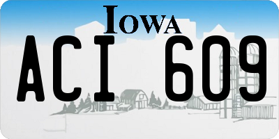 IA license plate ACI609