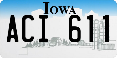 IA license plate ACI611