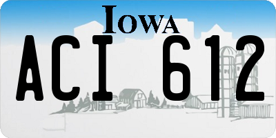 IA license plate ACI612