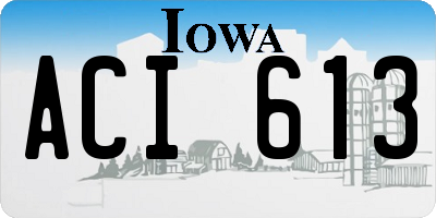IA license plate ACI613