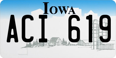 IA license plate ACI619