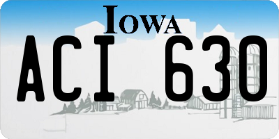IA license plate ACI630