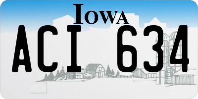 IA license plate ACI634