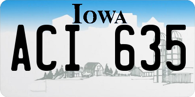 IA license plate ACI635