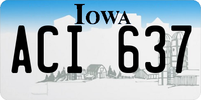 IA license plate ACI637