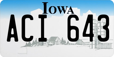 IA license plate ACI643