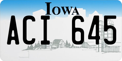 IA license plate ACI645