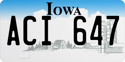IA license plate ACI647