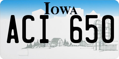 IA license plate ACI650
