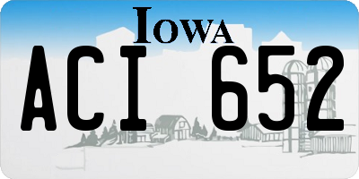 IA license plate ACI652
