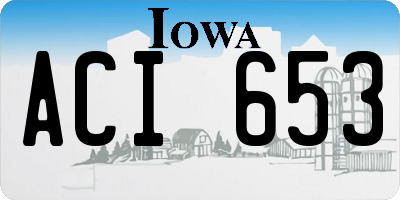 IA license plate ACI653