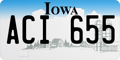 IA license plate ACI655