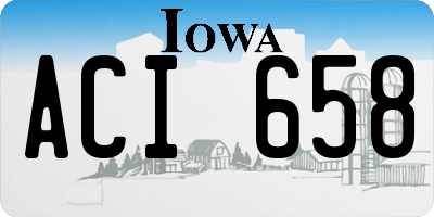 IA license plate ACI658