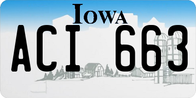 IA license plate ACI663