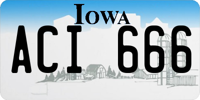 IA license plate ACI666