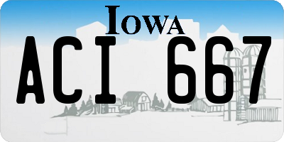 IA license plate ACI667