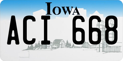 IA license plate ACI668