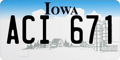 IA license plate ACI671