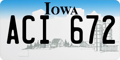 IA license plate ACI672