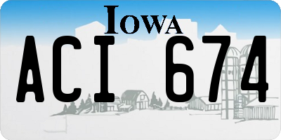 IA license plate ACI674