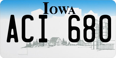 IA license plate ACI680