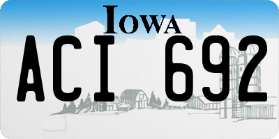 IA license plate ACI692
