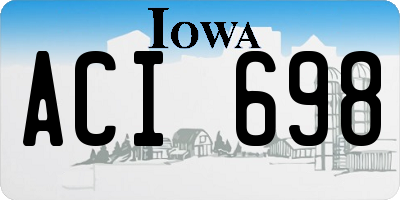 IA license plate ACI698