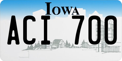 IA license plate ACI700