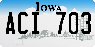 IA license plate ACI703