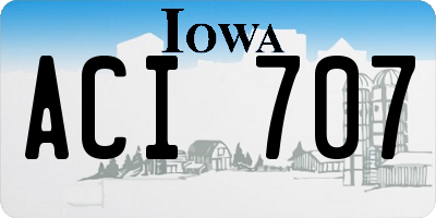 IA license plate ACI707