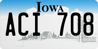 IA license plate ACI708