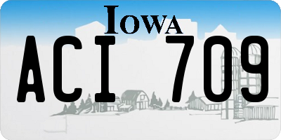 IA license plate ACI709