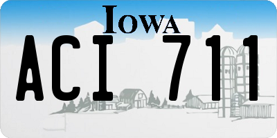 IA license plate ACI711