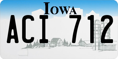 IA license plate ACI712