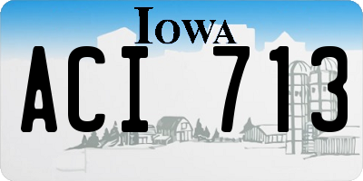 IA license plate ACI713