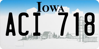 IA license plate ACI718