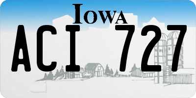 IA license plate ACI727
