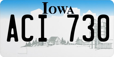 IA license plate ACI730