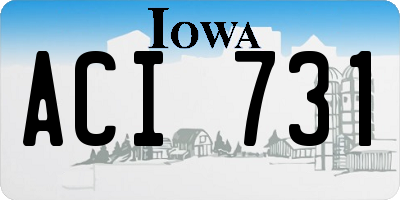 IA license plate ACI731