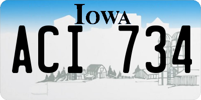 IA license plate ACI734