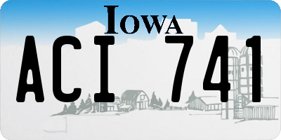 IA license plate ACI741
