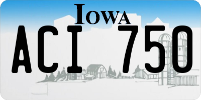 IA license plate ACI750
