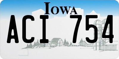 IA license plate ACI754
