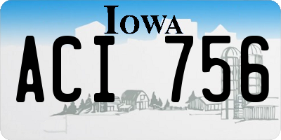 IA license plate ACI756