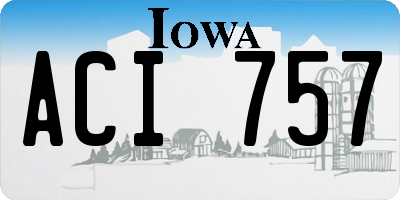 IA license plate ACI757