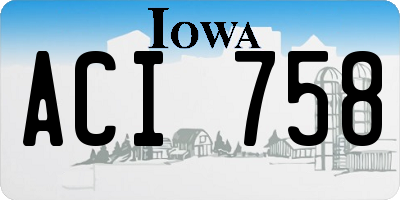IA license plate ACI758
