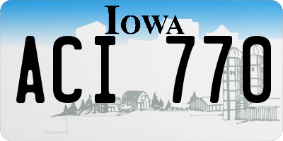 IA license plate ACI770