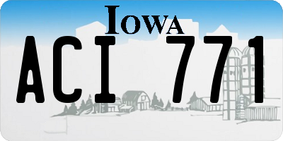 IA license plate ACI771